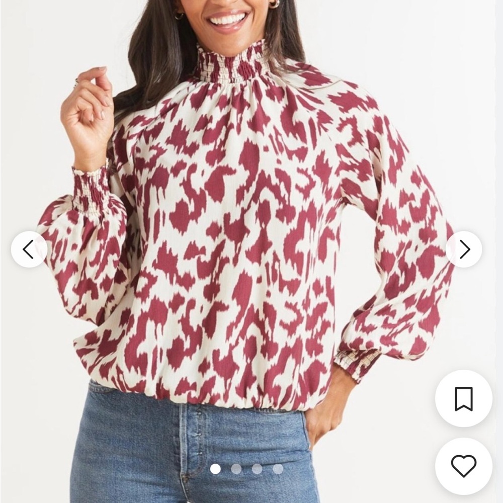 Allison Joy Pink and White Blouse